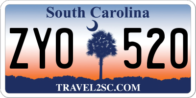 SC license plate ZYO520