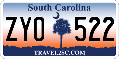 SC license plate ZYO522