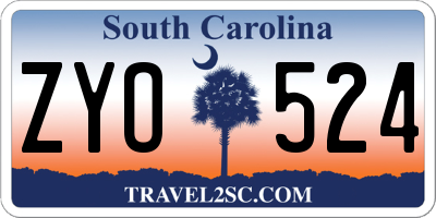 SC license plate ZYO524