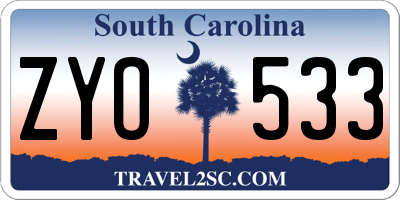 SC license plate ZYO533