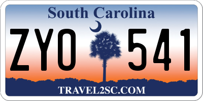 SC license plate ZYO541