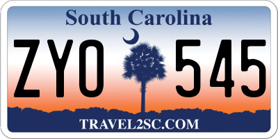 SC license plate ZYO545