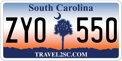 SC license plate ZYO550