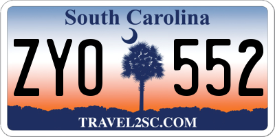 SC license plate ZYO552
