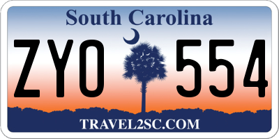 SC license plate ZYO554