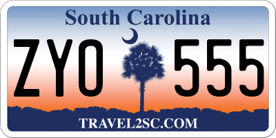 SC license plate ZYO555