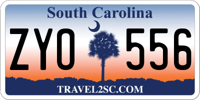 SC license plate ZYO556