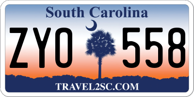 SC license plate ZYO558