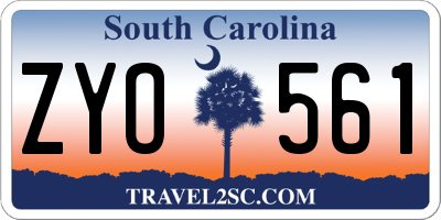 SC license plate ZYO561