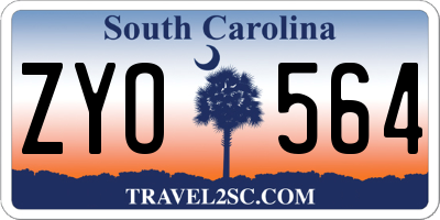 SC license plate ZYO564