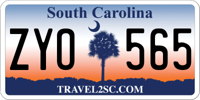 SC license plate ZYO565
