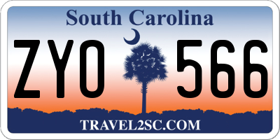 SC license plate ZYO566