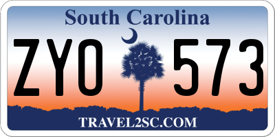 SC license plate ZYO573