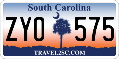 SC license plate ZYO575