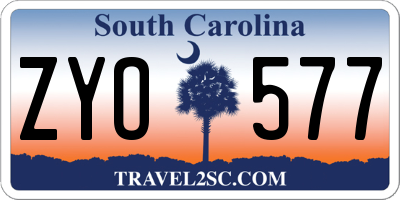 SC license plate ZYO577