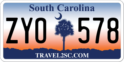 SC license plate ZYO578