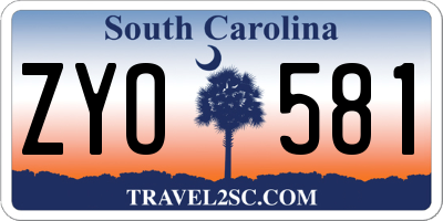 SC license plate ZYO581