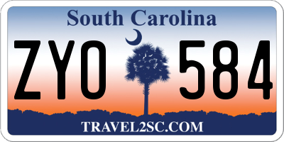 SC license plate ZYO584