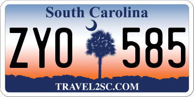SC license plate ZYO585