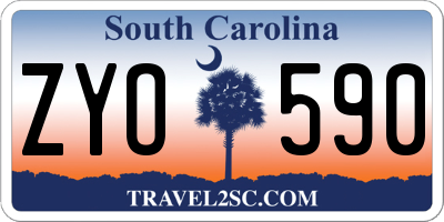 SC license plate ZYO590