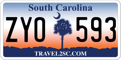 SC license plate ZYO593