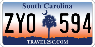 SC license plate ZYO594