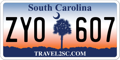 SC license plate ZYO607