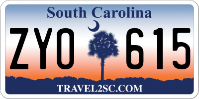 SC license plate ZYO615
