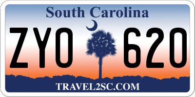 SC license plate ZYO620