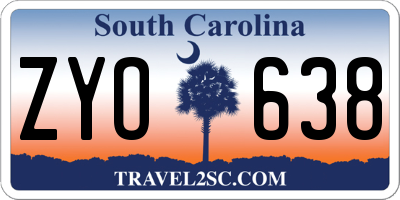 SC license plate ZYO638