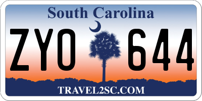 SC license plate ZYO644