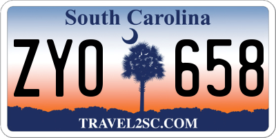 SC license plate ZYO658