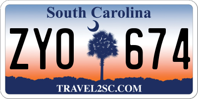 SC license plate ZYO674
