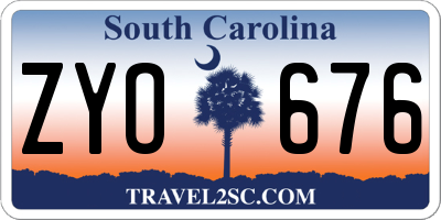 SC license plate ZYO676