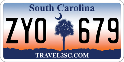 SC license plate ZYO679