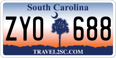 SC license plate ZYO688