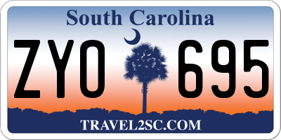 SC license plate ZYO695