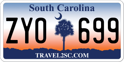 SC license plate ZYO699