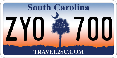 SC license plate ZYO700