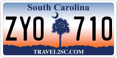 SC license plate ZYO710