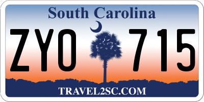SC license plate ZYO715