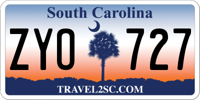SC license plate ZYO727