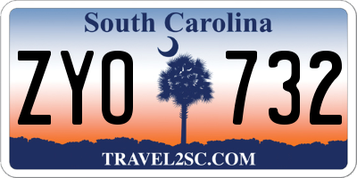 SC license plate ZYO732