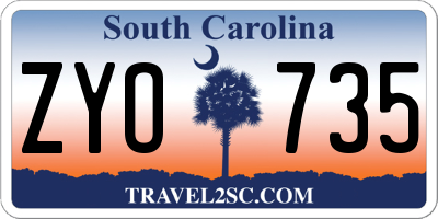 SC license plate ZYO735