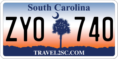 SC license plate ZYO740