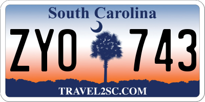 SC license plate ZYO743