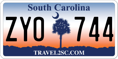 SC license plate ZYO744