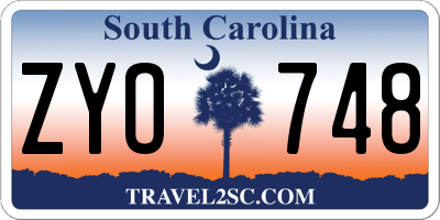 SC license plate ZYO748