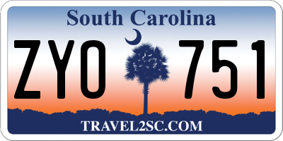 SC license plate ZYO751
