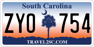 SC license plate ZYO754